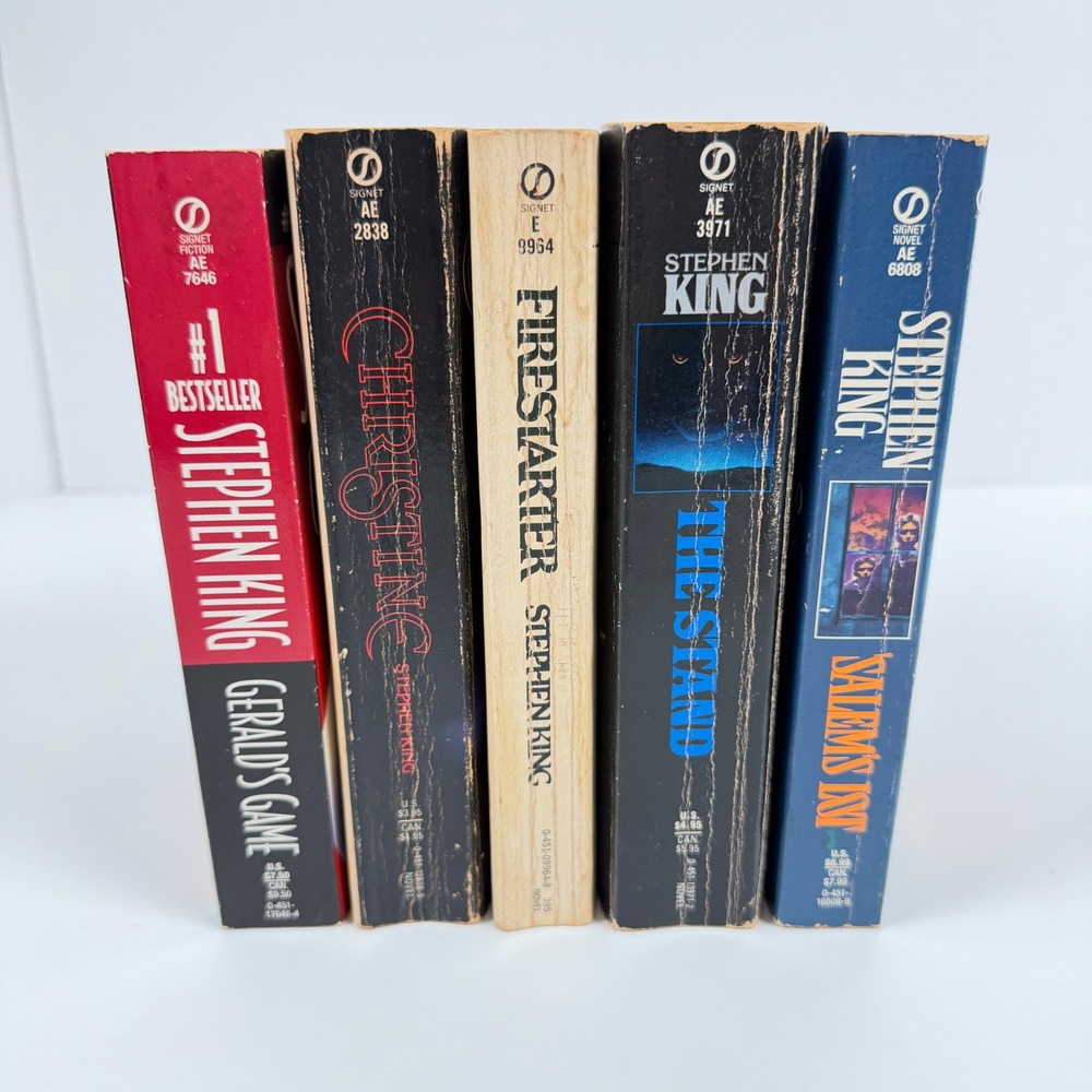 Stephen King Book Lot 5 Geralds Game Christine Firestarter The Stand Salems Lot